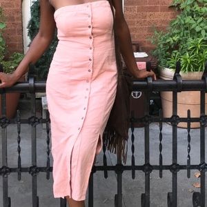 Pink strapless dress